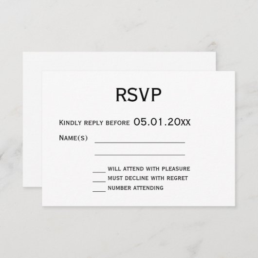 Zwart-wit gay trouw RSVP-kaarten RSVP Kaartje (Voorkant / Achterkant)