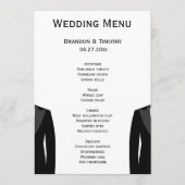 Zwart-wit gay trouwmenu kaarten (Voorkant)