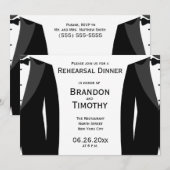 Zwart-wit gay trouwrepetitie uitnodigingen (Voorkant / Achterkant)