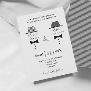 Zwart Wit Gay Wedding Kaart