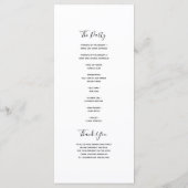 Zwart Wit Gay Wedding Programmakaart (Achterkant)