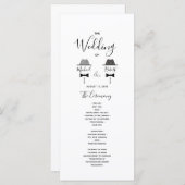 Zwart Wit Gay Wedding Programmakaart (Voorkant / Achterkant)