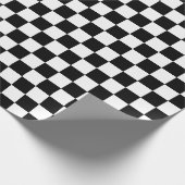 Zwart-wit gebarsten kaartpatroon cadeaupapier (Hoek)