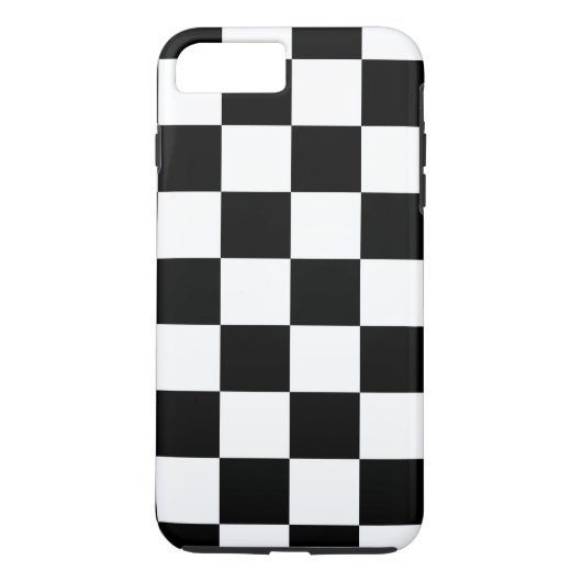 Zwart-wit gebarsten patroon iPhone 8 Plus Hoesje (Achterkant)