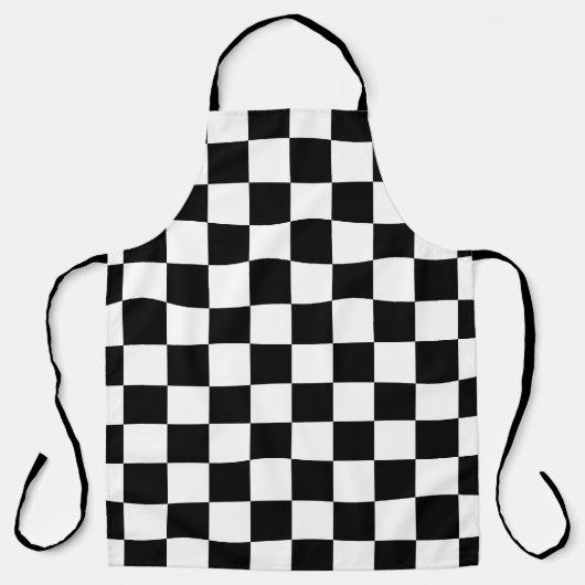 Zwart wit gebarsten patroon schort (Voorkant)