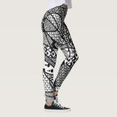 Zwart-wit gebarsten, stijlvol, grappig, uniek leggings (Rechts)