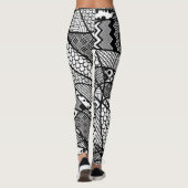 Zwart-wit gebarsten, stijlvol, grappig, uniek leggings (Achterkant)