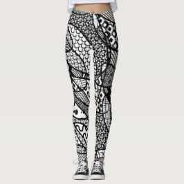 Zwart-wit gebarsten, stijlvol, grappig, uniek leggings