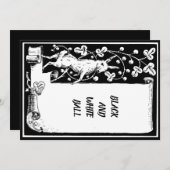 Zwart-wit gebeurteniskonijn met schuifpapierplaat kaart (Voorkant / Achterkant)