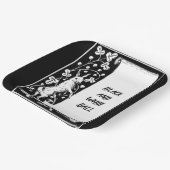 Zwart-wit gebeurteniskonijn met scroll papieren bordje (Gebogen)