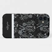 Zwart-wit geblindeerd gebandatuurpatroon Case-Mate iPhone case (Achterkant (horizontaal))