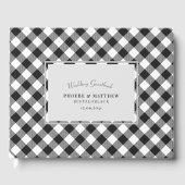 Zwart-wit geblokte bruiloft gastenboek (Voorkant)