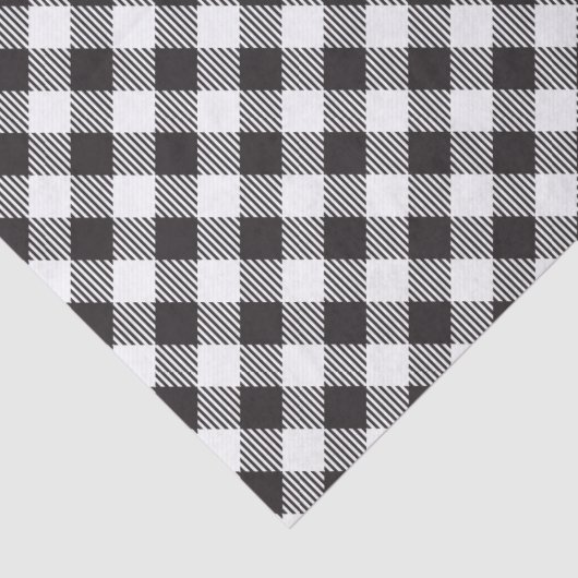 Zwart-wit geblokte Buffalo Plaid Tissuepapier (Detail)