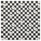 Zwart-wit geblokte Snoopy Stof (Swatch)
