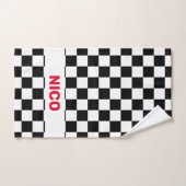 Zwart-wit geblokte vlag 2 bad handdoek (Handdoek)