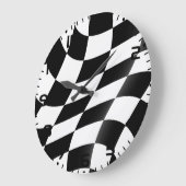 Zwart-wit geblokte vlag grote klok (Hoek)