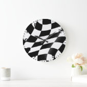 Zwart-wit geblokte vlag grote klok (Huis)