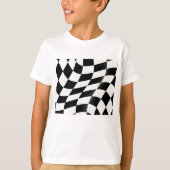Zwart-wit geblokte vlag jongens t-shirt (Voorkant)