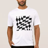 Zwart-wit geblokte vlag Mannen actief T-shirt (Voorkant)