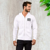 Zwart-wit geblokte vlag Mannen full-zip Hoodie