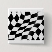 Zwart-wit geblokte vlag vierkante button 5,1 cm (Voorkant)