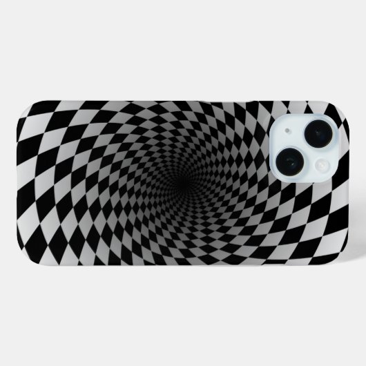 Zwart-wit geblokte vortex | Case-Mate iPhone case (Achterkant (horizontaal))