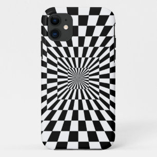 Zwart-wit geblokte vortex   Custom Case-Mate iPhone Case
