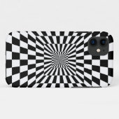 Zwart-wit geblokte vortex | Custom Case-Mate iPhone Case (Achterkant (horizontaal))