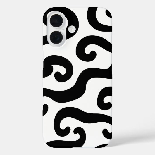 Zwart-wit gebogen lijnen Case-Mate iPhone case (Achterkant)