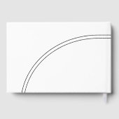 Zwart, wit gebogen lijnen en typografie bruiloft gastenboek (Achterkant)
