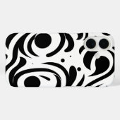 Zwart-wit gebogen lijnen Hoesje-Mate iPhone Case (Achterkant (horizontaal))