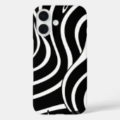 Zwart-wit gebogen lijnen Hoesje-Mate iPhone Case (Achterkant)