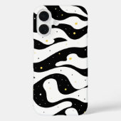 Zwart-wit gebogen lijnen iPhone / iPad case (Achterkant)