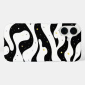 Zwart-wit gebogen lijnen iPhone / iPad case (Achterkant (horizontaal))