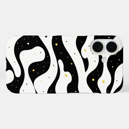 Zwart-wit gebogen lijnen iPhone / iPad case (Achterkant (horizontaal))