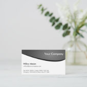 Zwart-wit gebogen, professioneel Visitekaartje (Staand voorkant)