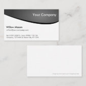 Zwart-wit gebogen, professioneel Visitekaartje (Voorkant / Achterkant)