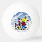 Zwart-wit gebogen tekst Familiefoto Pingpongbal (Achterkant)