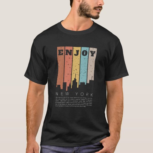 Zwart-wit gebold geniet van het T-shirt van New Yo (Voorkant)
