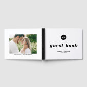 Zwart-wit gebold Italiaans Typografie Wedding Gastenboek (Volledig)