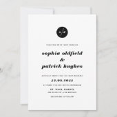 Zwart-wit gebold Italiaans Typografie Wedding Kaart (Voorkant)