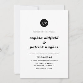 Zwart-wit gebold Italiaans Typografie Wedding Kaart