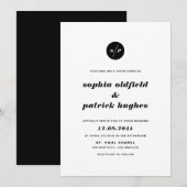 Zwart-wit gebold Italiaans Typografie Wedding Kaart (Voorkant / Achterkant)