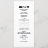 Zwart-wit gebold Italiaans Typografie Wedding Menu (Voorkant)