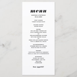 Zwart-wit gebold Italiaans Typografie Wedding Menu