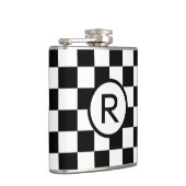 Zwart-wit geborduurd met monogram heupfles (Rechts)