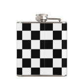 Zwart-wit geborduurd met monogram heupfles (Achterkant)