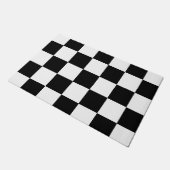 Zwart-wit geborduurd toetsenbordpatroon deurmat (Schuin)