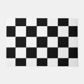 Zwart-wit geborduurd toetsenbordpatroon deurmat (Voorkant)