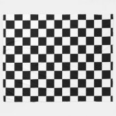 Zwart-wit geborduurd toetsenbordpatroon fleece deken (Voorkant (Horizontaal))